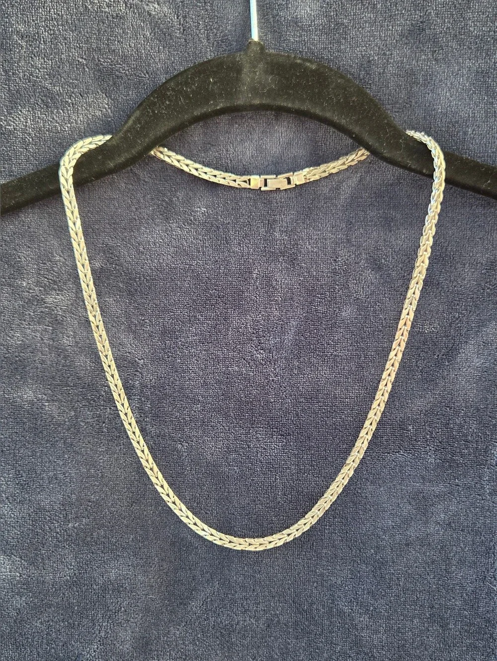 Braided Silver Tone Necklace — Classic White Finish